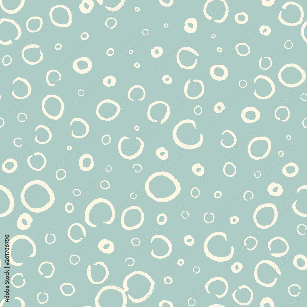 Seamless pattern with hand painted ink circles