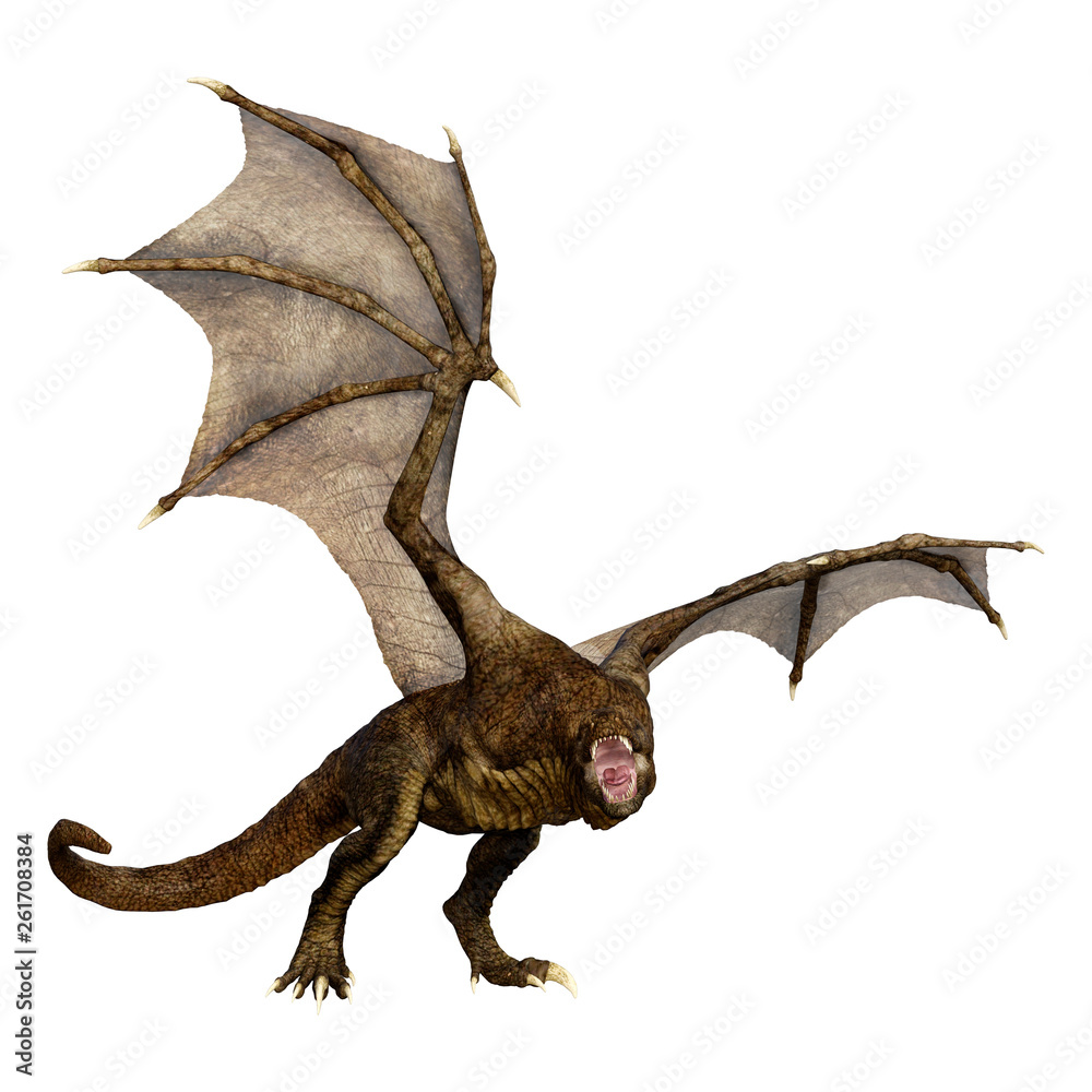 Obraz premium 3D Rendering Fairy Tale Dragon on White