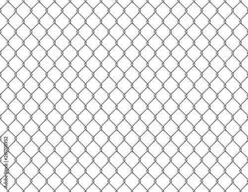 Fence chain seamless. Metallic wire link mesh seamless pattern prison barrier secured property barbed wall steels realistic