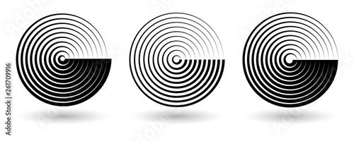 Set of concentric circles geometric element.