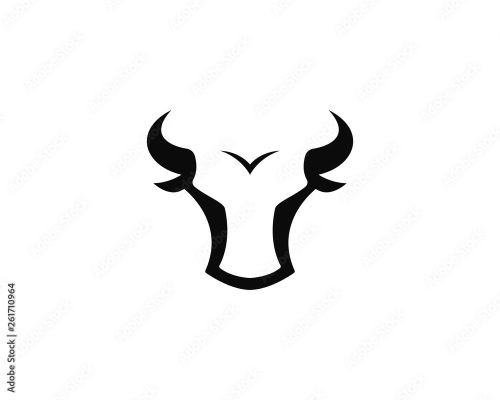 Bull head logo vector icon illustration design Bull head logo vector icon illustration design