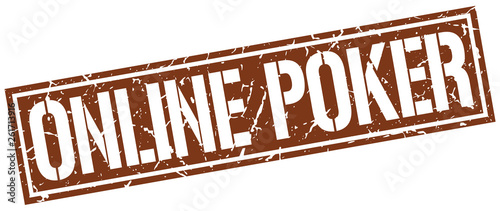 online poker square grunge stamp