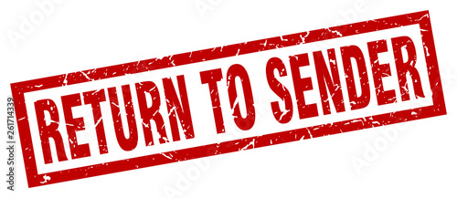 square grunge red return to sender stamp