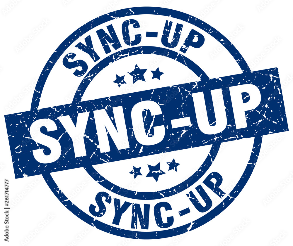 sync-up blue round grunge stamp sync-up blue round grunge stamp