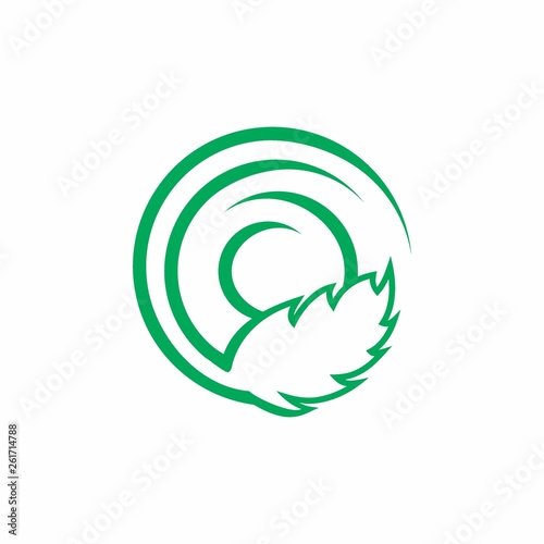 leaf circle simple geometric nature logo vector