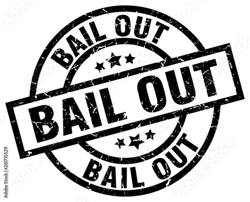 bail out round grunge black stamp