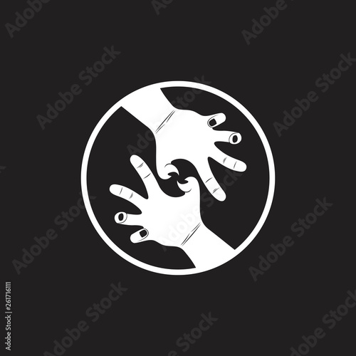 linked grunge violence scary hand symbol decoration vector © ismanto