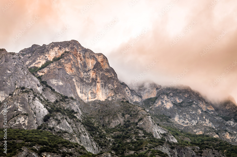 Red clouds in the Pyrenees between France and Andorra. Red clouds in the Pyrenees between France and Andorra.
