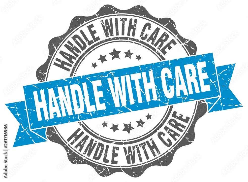 Fototapeta premium handle with care stamp. sign. seal