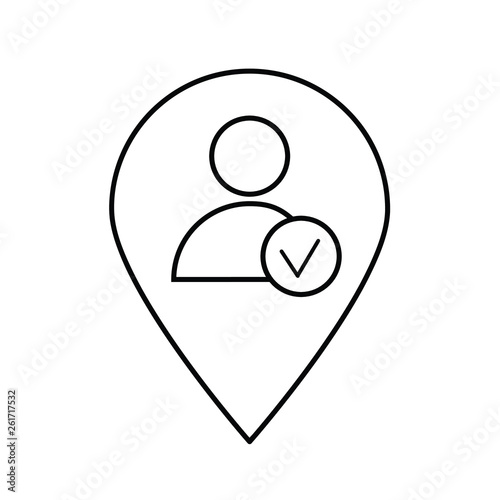 Free Download Location pin with man outline icon - GFXLoad