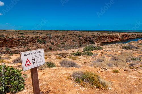 Cliff Risk Area Yardie Creek at Cape Range National Park Australia