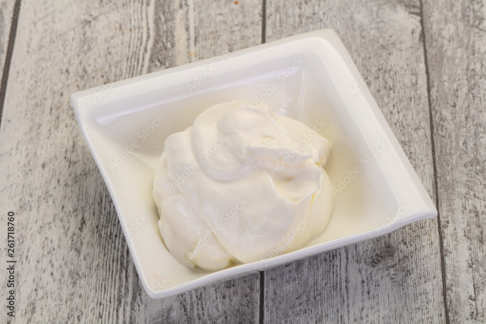 Sour cream in the bowl Sour cream in the bowl