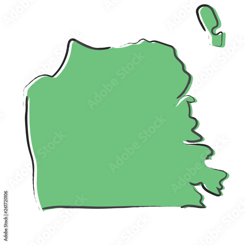 PrintSketch green map of San Francisco, USA