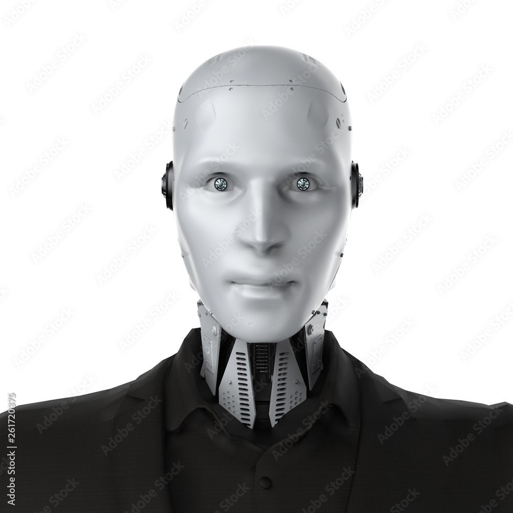 Robotic businessman isolated Robotic businessman isolated