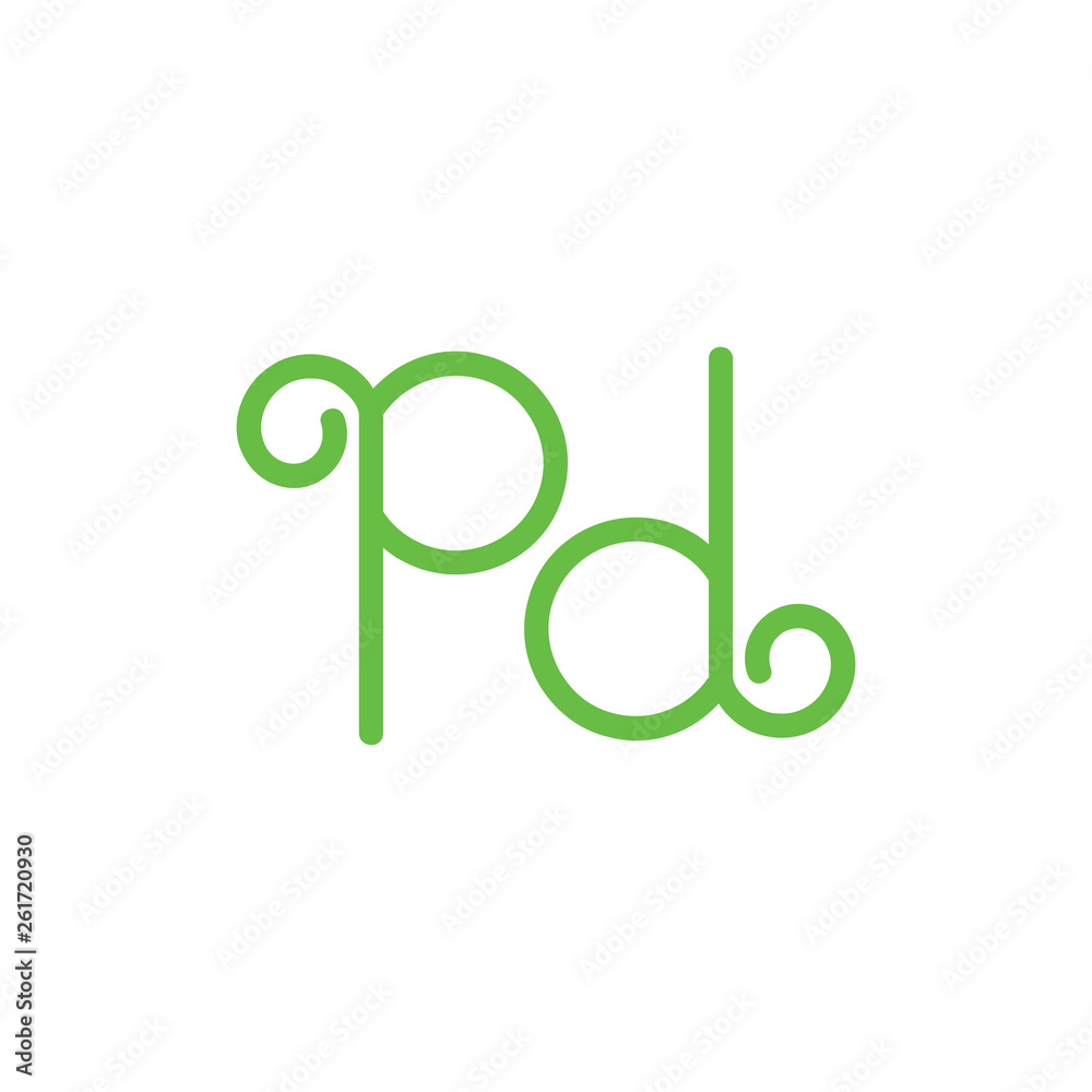 letter pd simple curl line logo vector letter pd simple curl line logo vector