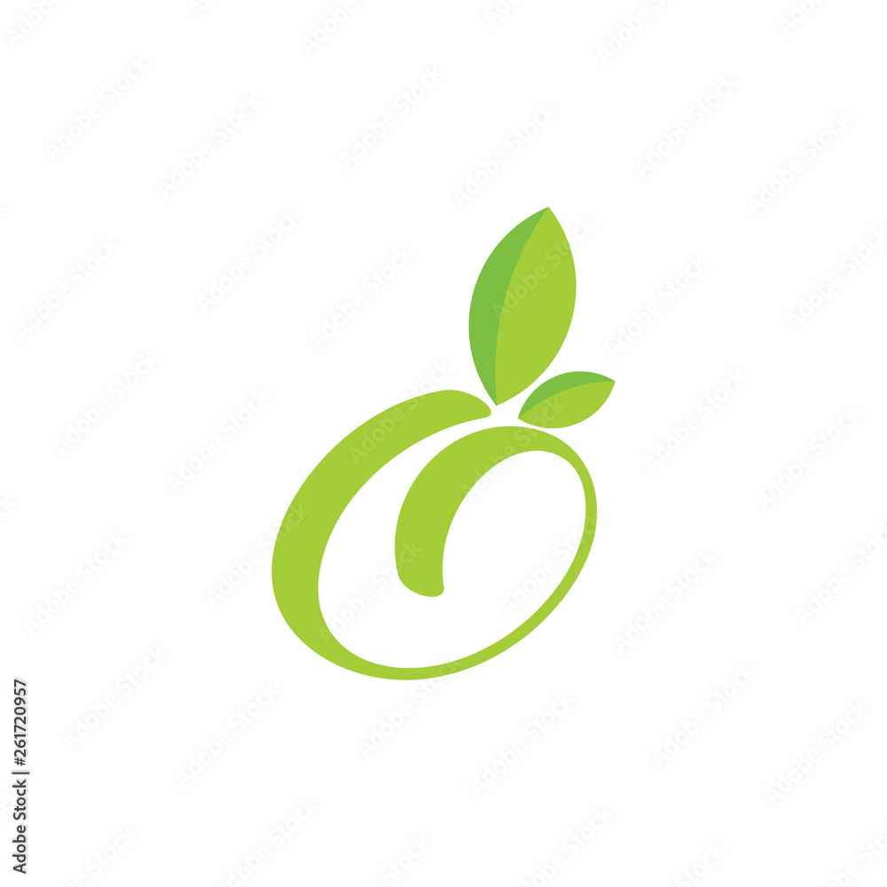 letter g circle curves leaf nature logo vector letter g circle curves leaf nature logo vector