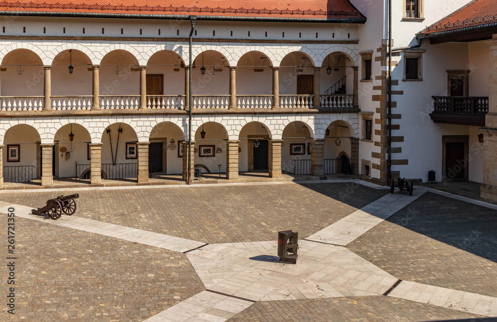 A baroque courtyard of the castle in the south of Poland