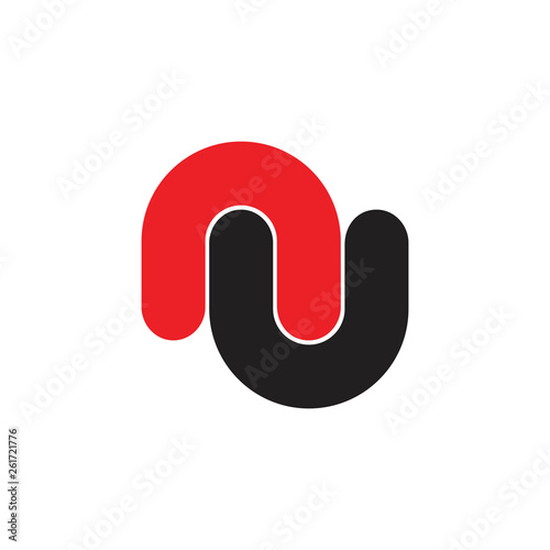 abstract letters nu linked curves geometric logo
