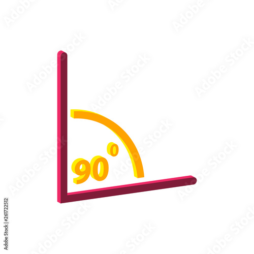 Angle of 90 degrees isometric icon.Vector illustration.