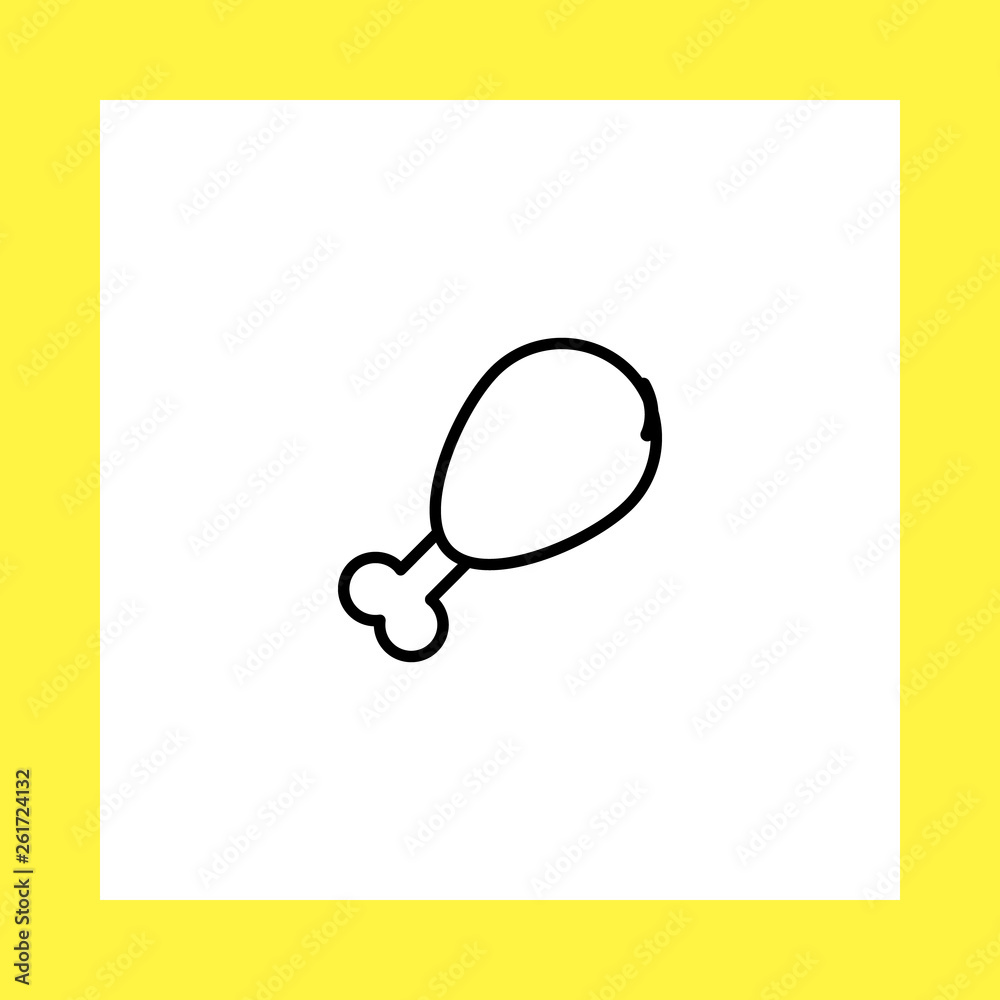 chicken leg vector icon. flat design chicken leg vector icon. flat design