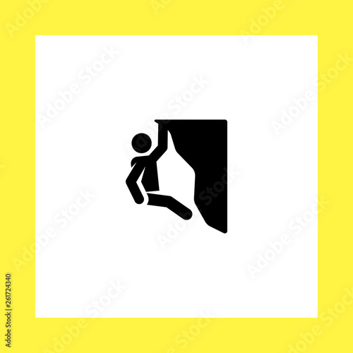 climbing vector icon. flat design