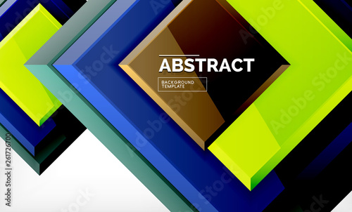 Geometric abstract background, modern square design