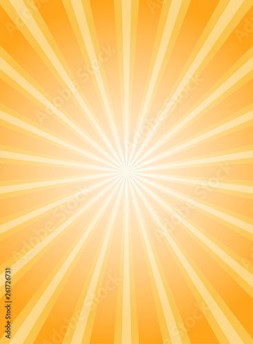 Sunlight vertical abstract background. Orange and gold color burst background.