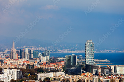 City of Barcelona Aerial View Cityscape