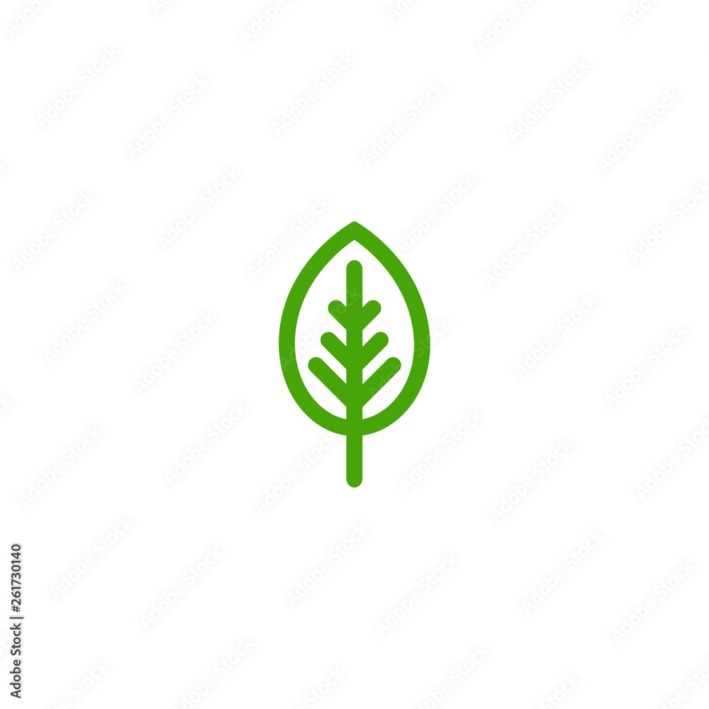 Cartoon flat green leaf contour. Outline eco icon. isolated on white. Cartoon flat green leaf contour. Outline eco icon. isolated on white.