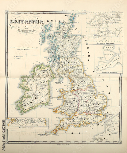 Old map. Engraving image