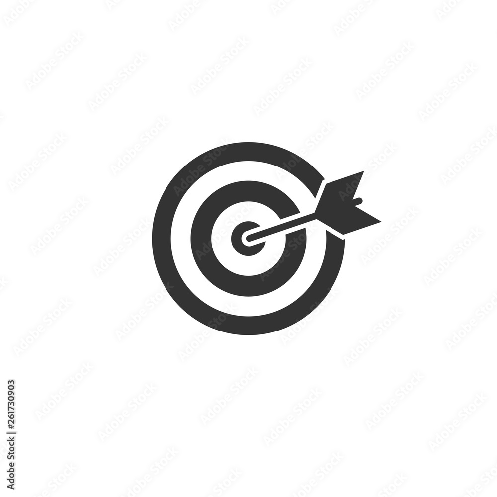 black archery target with arrow icon isolated on white background. Dartboard vector illustration. black archery target with arrow icon isolated on white background. Dartboard vector illustration.