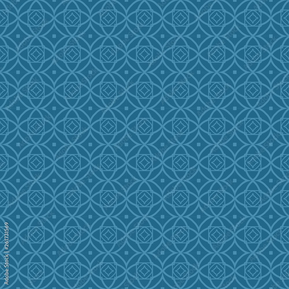 Decorative Geometric Ornament. Seamless Pattern. Vector Illustration. Tribal Ethnic Arabic, Indian, Motif. For Interior Design, Wallpaper. Blue color