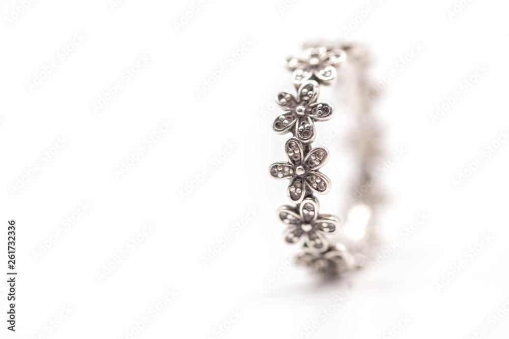 Selective focus close up ring on isolate white background. Selective focus close up ring on isolate white background.