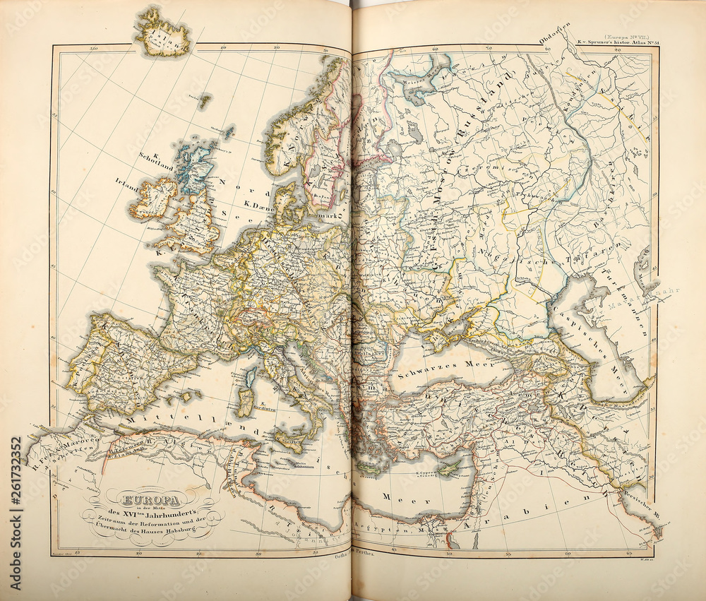 Fototapeta premium Old map. Engraving image