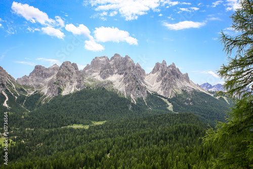 Cadini Mountains from mount Piana, Dolomites photo
