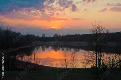 sunset over the lake © Pavel