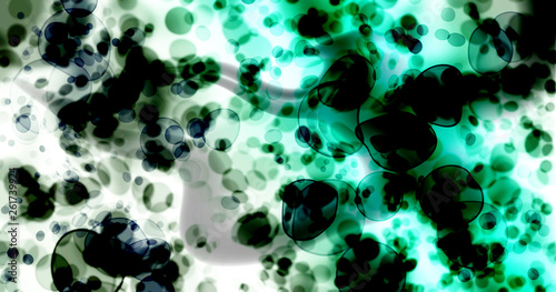 Background green, black and white germs. © Thitimon