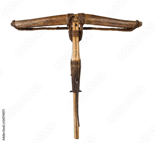 Photo underside of old ancient crossbow