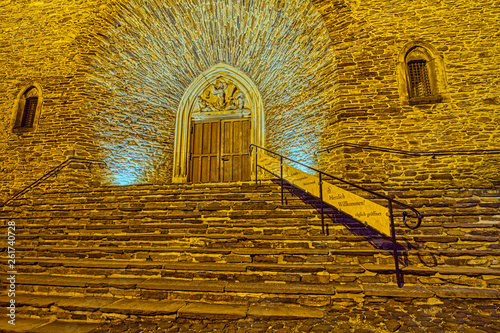 Portal Sankt Annenkirche Annabergbuchholz bei Nacht photo