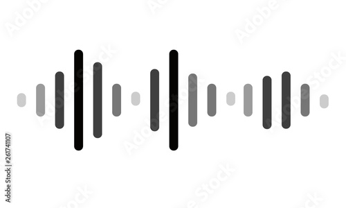 Sound wave icon vector simple isolated on white background