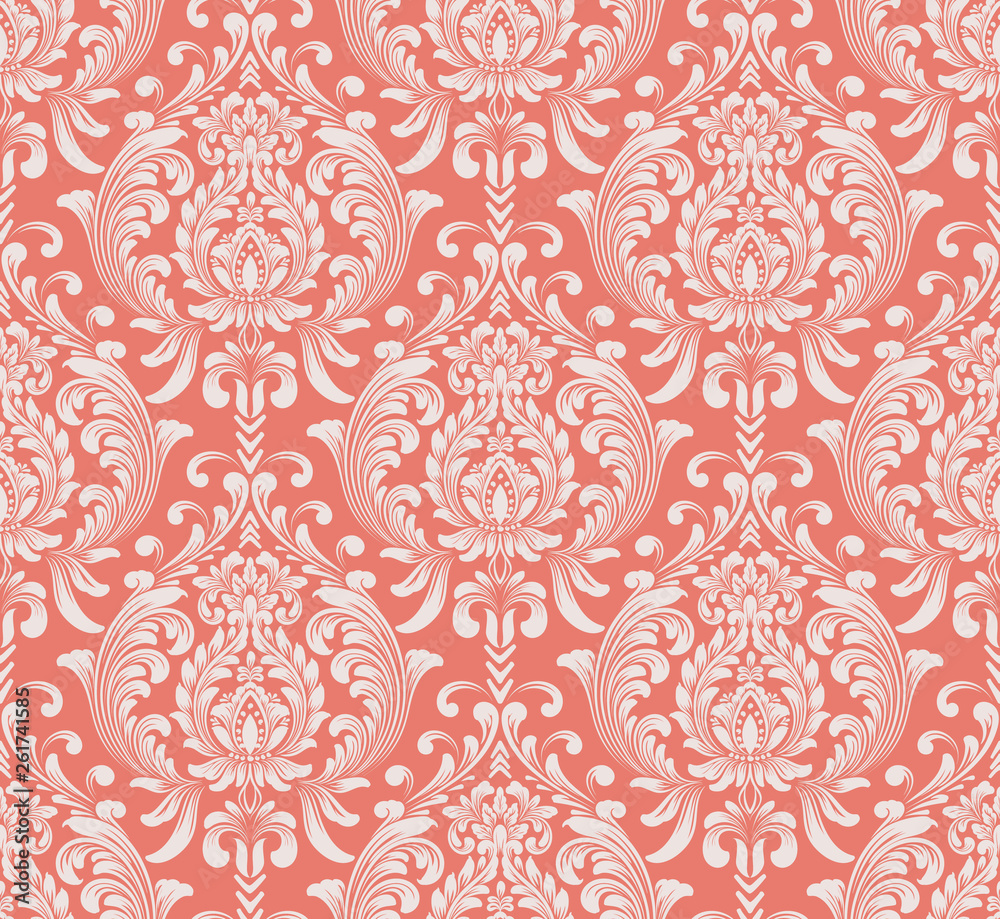 Vector damask seamless pattern background. Classical luxury old fashioned damask ornament, royal victorian seamless texture for wallpapers, textile, wrapping. Exquisite floral baroque template. Vector damask seamless pattern background. Classical luxury old fashioned damask ornament, royal victorian seamless texture for wallpapers, textile, wrapping. Exquisite floral baroque template.