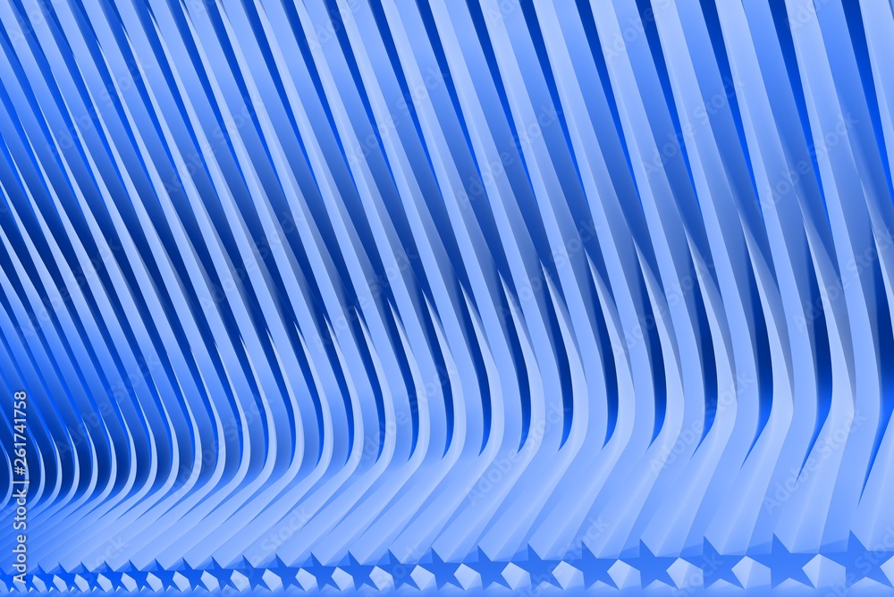 custom made wallpaper toronto digitalcute blue 3D Illustration of abstract background - volumetric surfaces formed by extruded star shape, xmas or veterans day concept