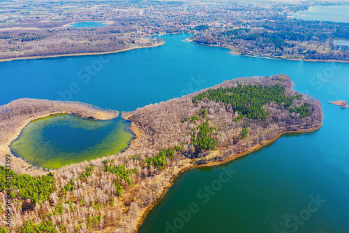 Spring in Masuria from a bird's eye view, Poland