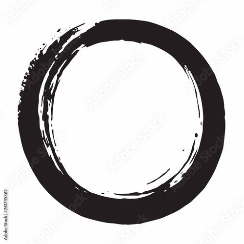 Japanese Enso Zen Circle Brush Vector Illustration Ink Vector