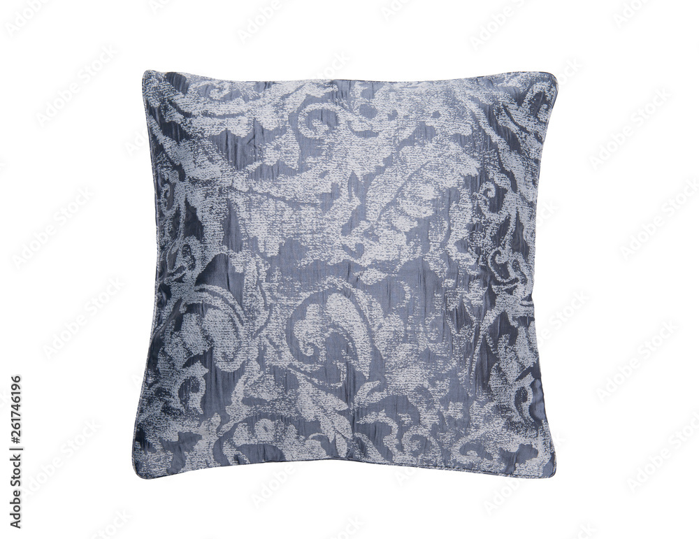 Jacquard ornamental pattern pillow isolated on white background