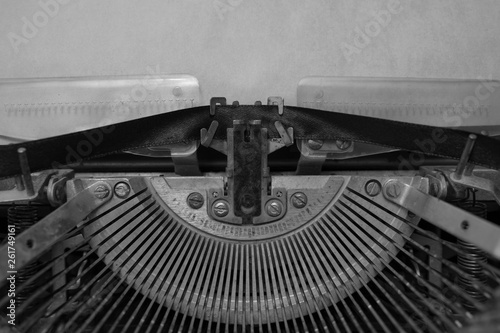 vintage typewriter with a clean sheet of paper. writer, journalist.