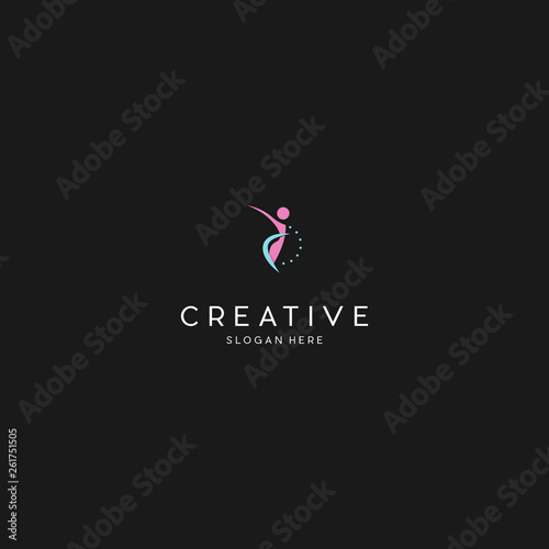 Abstract athlete logo vector design. Gym, sports games, fitness, business, trainer vector logo.
