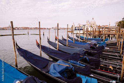 Panoramic view of Laguna Veneta coast of Venice city with gondolas © TravelFlow