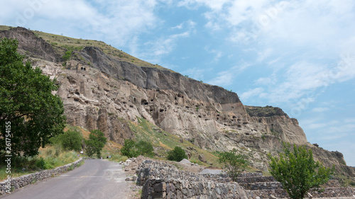 Vardzia, Georgia - Jul 14 2018: Vardzia Cave Monastery complex and ancient city. a famous historic site in Vardzia, Samtskhe-Javakheti, Georgia.