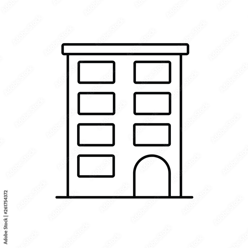 Office building outline icon